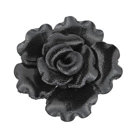 AeraVida Amazing Black Leather Rose in Bloom Statement Ring | Black Leather Jewelry | Leather Ring | Claddagh Ring