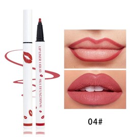 LIPLINER Matte Liquid Lipstick Pencil-Waterproof,Long Lasting,Velvet Finish,12HR Wear,Smudge Proof,for Lips Outline & Full Lip Color,14 Shades,2025 New 2-in-1 Lip Liner Liquid Pen(04#,0.02 fl oz)