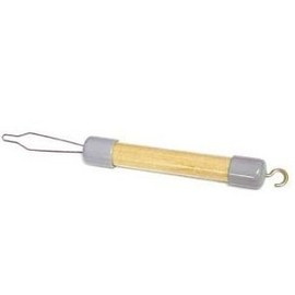 Jumbo Loop Button Hook - Wood Handle 5/8 diameter approx. 8.5 L No Zipper Pull Model by Kinsman
