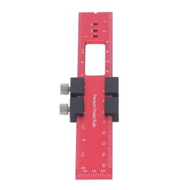 Woodworking Ruler, Injury Ruler, 6.3 inches (160 mm), Aluminum Alloy Precision Track, Marking Ruler, Includes Slide Stop