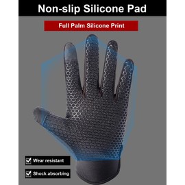 SUJAYU Full Finger Cycling Gloves - Mountain Bike & Racing Gloves, Touchscreen Compatible, Men & Women, Black, Medium