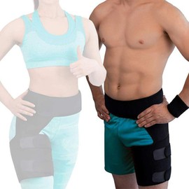 Thigh Supporter Belt Girdle, Unisex, Fitness, Hip Supporter, Velcro Type, One Size Fits All (Leg + Waist)