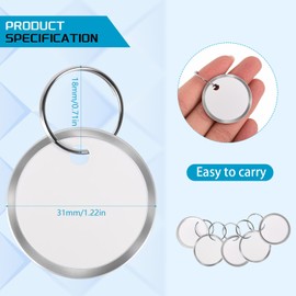 180Pcs Metal Rim Tags Round Paper Metal Rim Key Tags with Split Rings Paper Key Identifiers Writable Bulk Key Tags Small Coded Key Chain for Keys, Pets, Luggage, Bags, Backpack