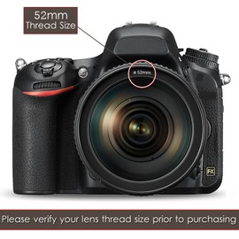 Essential 52mm Accessory Kit for Nikon D500, D750, D7200 D7100 D5300 D5200 D5100 D810 D610 D3300 D3200 D3100 D7000 D800 D600 D4x D3x DSLR Cameras and Lenses