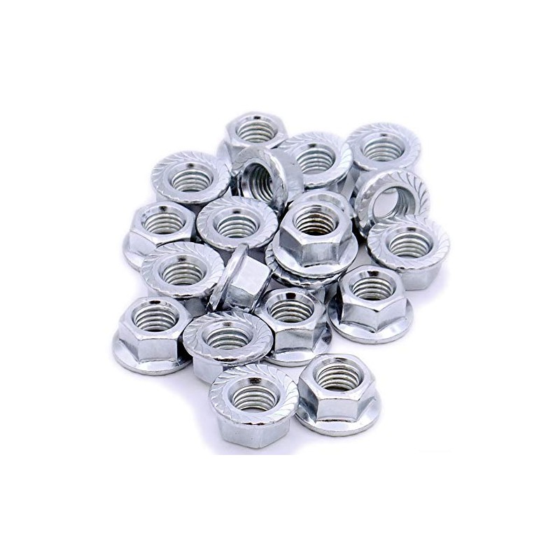 M4 (4mm) Serrated Flange Hex Nut - Steel (Pack of