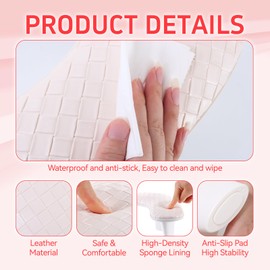 Professional Nail Tech Hand Rest - U-shaped Manicure Arm Cushion, Large Microfiber PU Leather Pillow for Acrylic Nail Technicians (White Lattice)