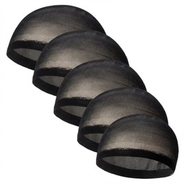 (Cost Performance) Wig Cap, Black, Set of 5, Stretchy, Fit, Anti-Slip, Inner Cap, Medical Use, Cosplay