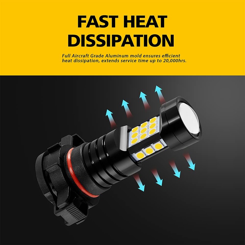 AUXLIGHT 2504 LED Fog Light DRL Bulbs, 2400 Lumens Extremely