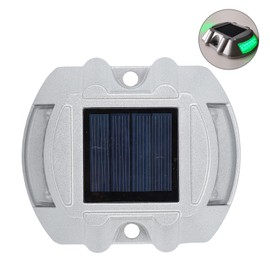 Solar Deck Lights Silver Aluminium Alloy High Brightness LED Solar Road Stud For Outdoor Pathway Walkway Stair Green Light