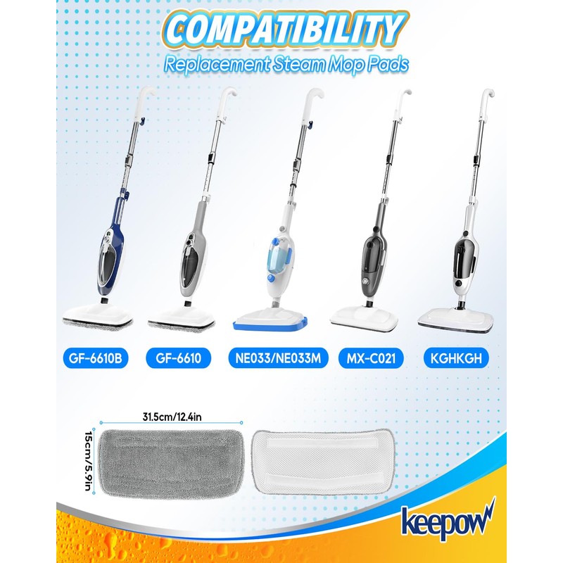 KEEPOW Steam Mop Pads Compatible with Mxnsewr Steam Mop, Compatible