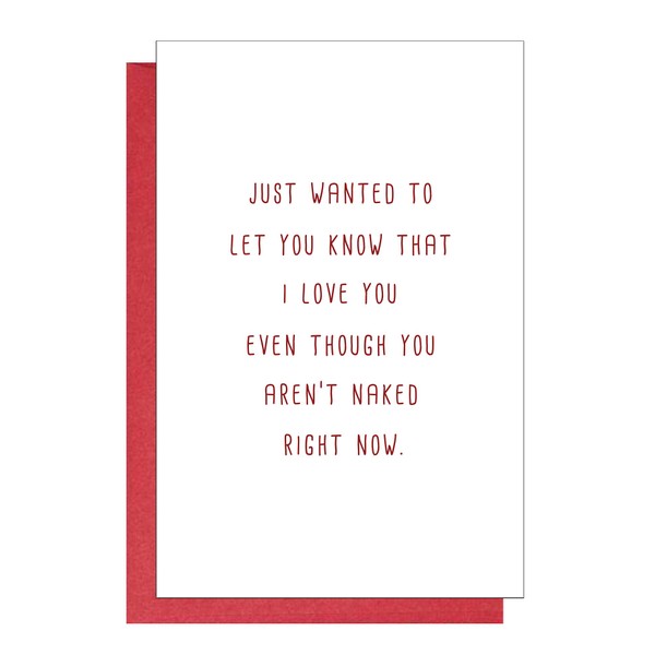 Funny Anniversary Card, Birthday Card, Valentine's Day Card, Love You Even Though You Aren't Naked