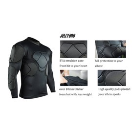 Jellybro Men's Padded Football Protecitve gear Set Training Suit Rib Protector