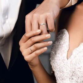 Bishilin Promise Rings for Couples,Eternity Rings 925 Sterling Silver I Love You Couples Adjustable Rings