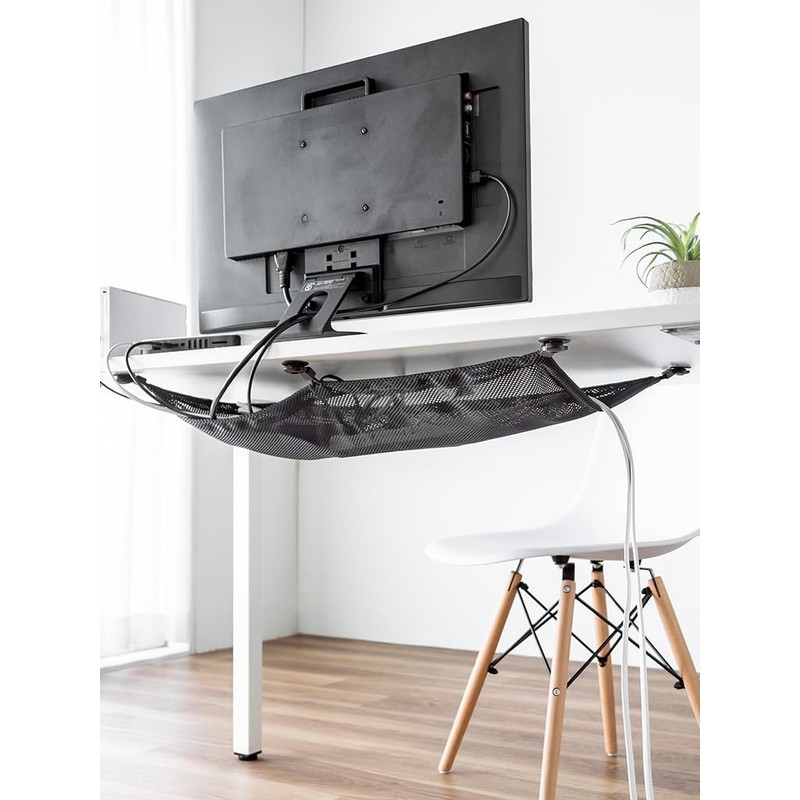 E-Supply EEX-CBH10BK Cable Tray, Mesh, Under Desk, Net Type, Width