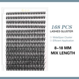 SHELWIN Lash Clusters Flora Fake Eyelashes Clusters 8-18mm Individual WideSpan DIY Manga False Eyelashes Wispy Lash Extension Ultra-Thin Invisible Lash Band Mixed Length