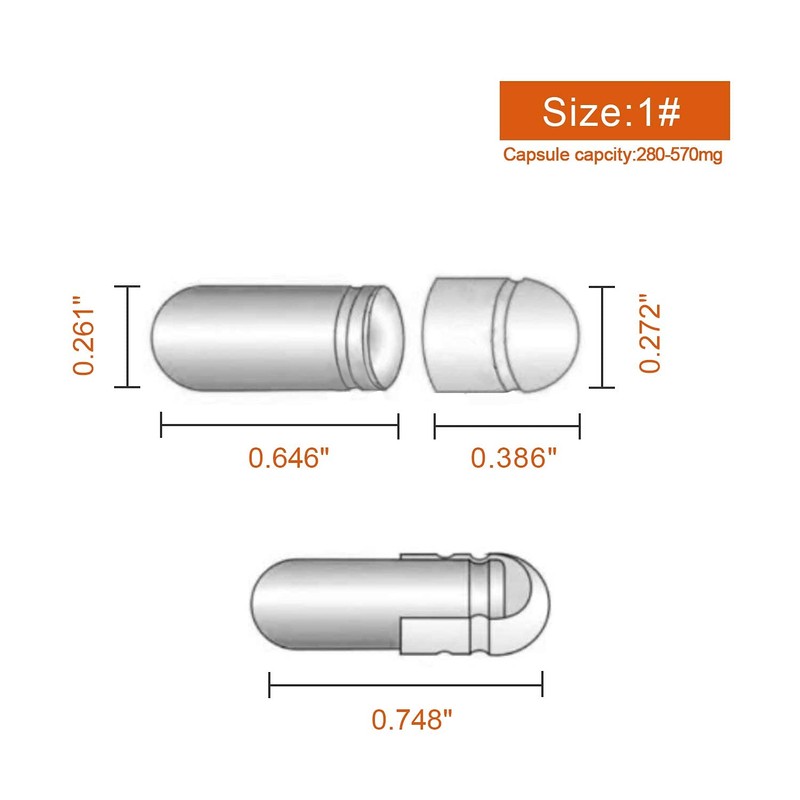 WANANFU Separated Empty Capsules Size 1 Vegetarian (200 Count), Compatible