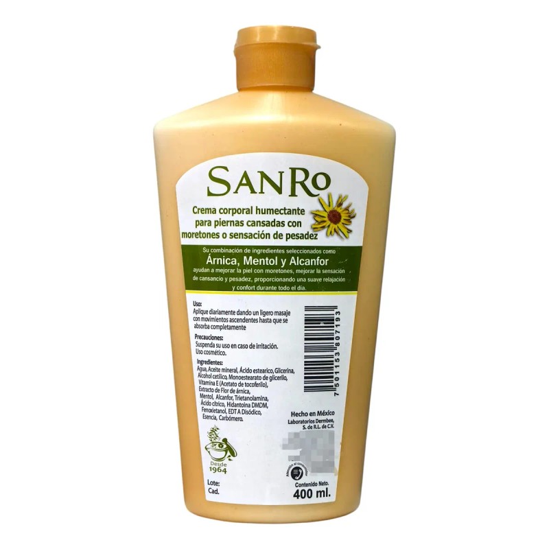 Crema Piernas Antiinflamatoria San 400 Árnica