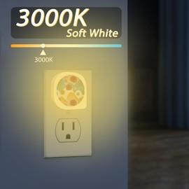 HUSITI 70s Retro Floral Night Lights Plug into Wall, Vintage Flower Night Light for Boys Girls Led Night Light, Dusk to Dawn Sensor Nightlight for Stairway/Hallway/Bedroom