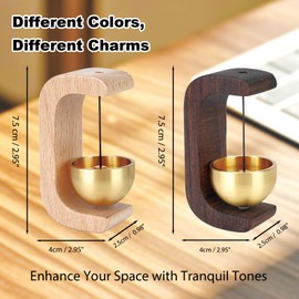 Zoyiancy 2PC Doorbell for Door Opening, Magnetic Door Chime, Wooden Hanging Decoration Shopkeepers Bell for Store Entrance (Brown,Burlywood)