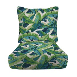 RSH DECOR: Deep Seating Cushion with Pillow Back | 24” x 27” Seat | All-Weather Spun Fabric | Water and Fade-Resistant | Outdoor Chair Cushion Set for Patio Furniture | Balmoral Opal