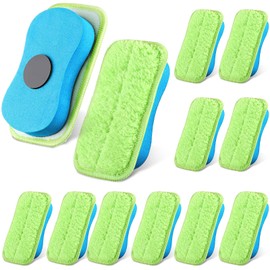 12 Pcs Microfiber Dustless Chalk Eraser Magnetic Chalkboard Eraser Washable Reusable Microfiber Dry Erase Eraser Multipurpose Cleaning Chalkboard Eraser for Chalk Markers Classroom Home Office