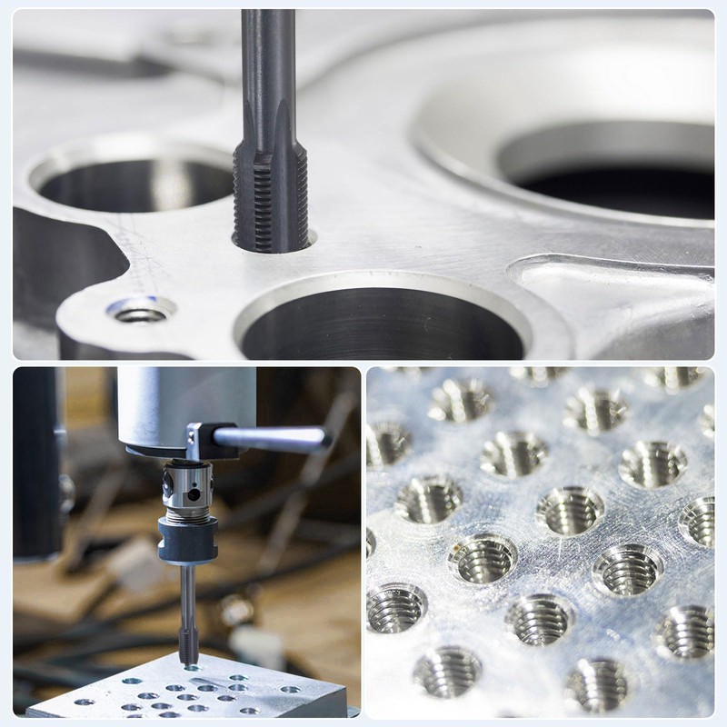 sourcing map Straight Flute Screw Taps M10 x 1 H2