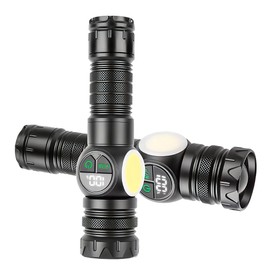 🆄🅽🆂🅴🆁 𝗧𝗜𝗣𝗣: 2er Pack LED COB Taschenlampe mit Zoom, Stroboskop, Magnet, Leuchtweite 200m+, spritzwasserfest, USB wiederaufladbarer Akku für Kfz, Outdoor, Camping, Fischen, Notlicht