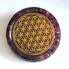 ZZYBIA LARGE 4" Garnet Crystals Flower Of Life Coaster Water