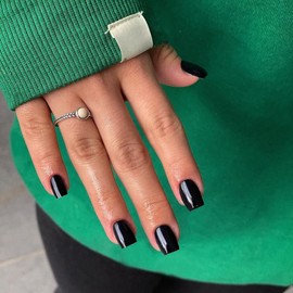 SXVME Nude Pink Press on Nails Short Square Natural Gel Fake Nails Press ons Classsic False Nails Short Coffin Glossy Solid Color Acrylic Nails Reusable Stick on Nails for Women Daily Wear 48 Pcs