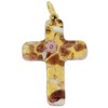 GlassOfVenice Murano Glass Venetian Reflections Cross Pendant - Purple Gold