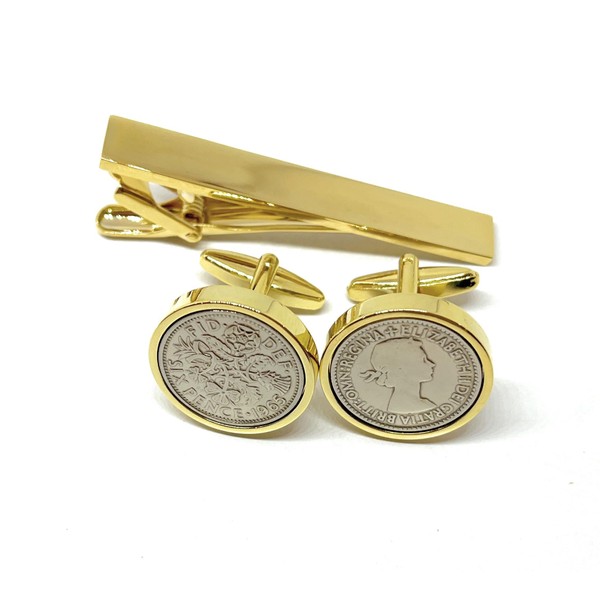 Premium 1965 Original Lucky Sixpence 6d birthday/Anniversary Cufflinks ideal for