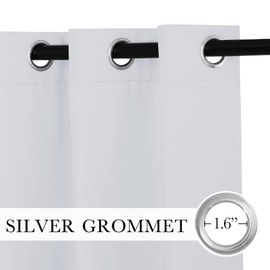 RYB HOME Room Darkening Curtains for Living Room, Energy Smart Privcay Window Curtains Drapes Durable Rustproof Grommet Panels for Home Office Laundry Room, W42 x L84 inch, Greyish White, Set of 2