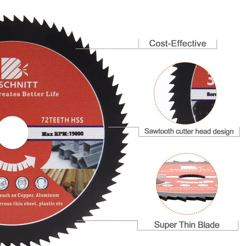 HSS Circular Saw Blade 3inch - BRSCHNITT 3pcs 72T 10mm