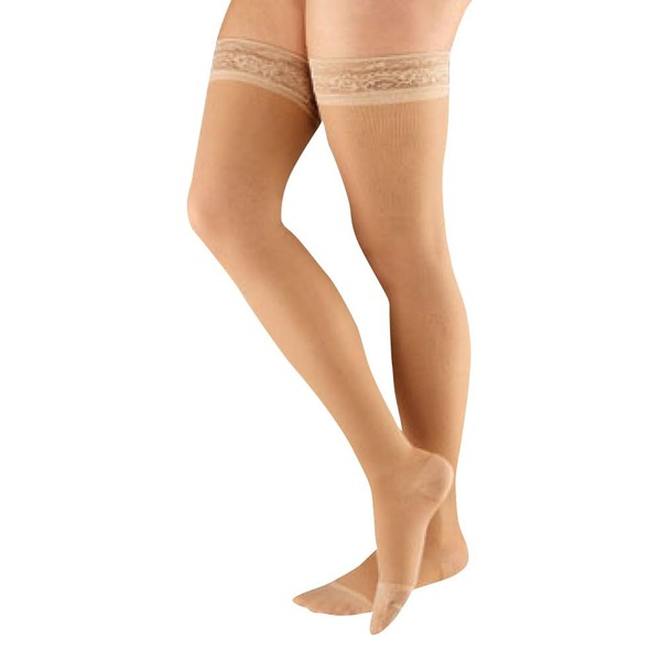 Actifi Opaque Microfiber 15-20 mmHg Compression Stockings, Thigh High, Closed Toe, Moderate Support