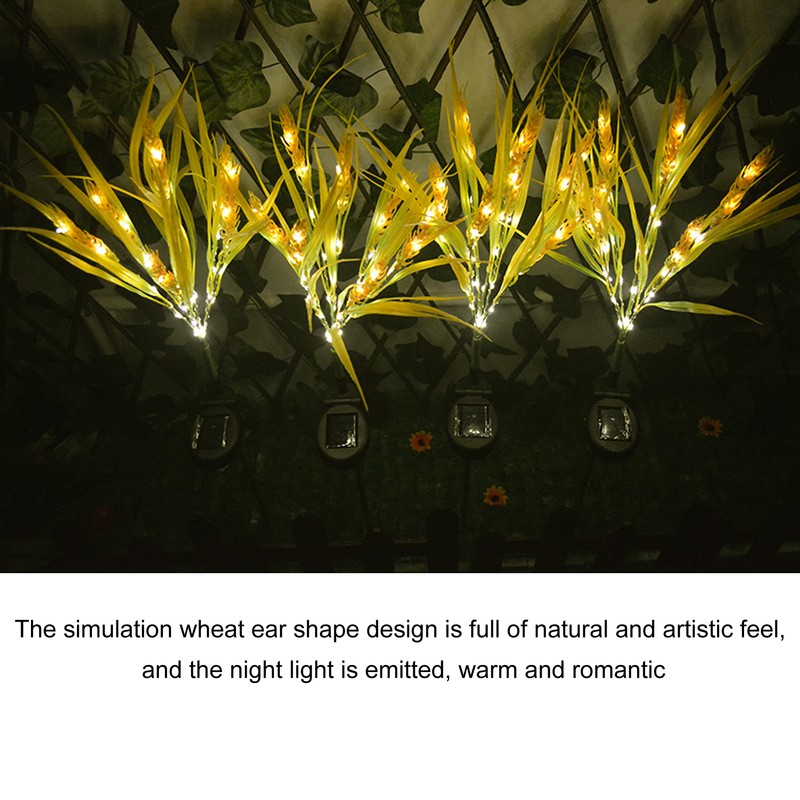 2pcs Solar Wheat Ear Lights IP44 Waterproof Wheat Ear LED