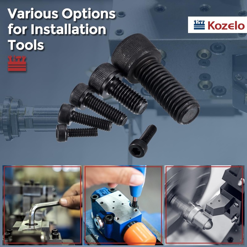 Kozelo 100pcs M4 Socket Head Cap Screws Bolts Nuts Assortment