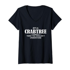 Womens It's A CRABTREE Thing You Wouldn't Understand CRABTREE Name V-Neck T-Shirt