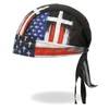 Hot Leathers HWH1120 Flag Cross Headwrap - One Size Multi