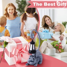 Yeomoo Dragon Statue Tail with Solar Lights for Outdoor Garden Ornaments: Dragons with Solar Garden Lights Decor Funny Gifts for Women Men Mum Birthday Gift Waterproof Garden Accessories Balcony Decor