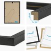PHOTOLINI Picture Frame, 20 x 30 cm, Black MDF Wood