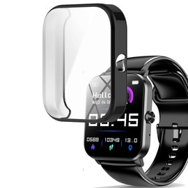 smaate Watch Cases Compatible with QONBINK L70 1.85” Smart Watch, TPU Case with Screen Protector, Protecting Watch Body & Screen