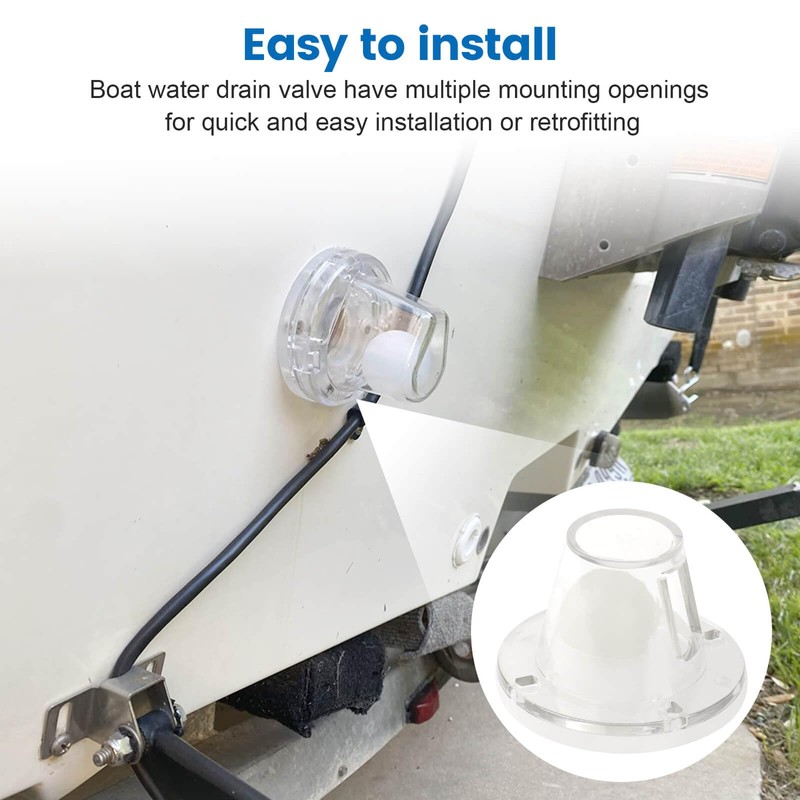 QCG Boat Scupper Drain Valve Self-Bailing Ball Fits 3/4 Inch