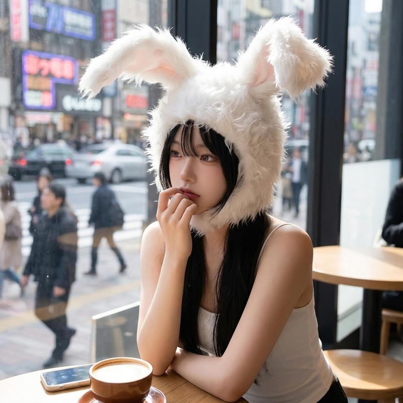 Moerstar Rabbit Ears, Hat, Cosplay, Halloween, Fluffy, Rabbit, Unisex, Cute,