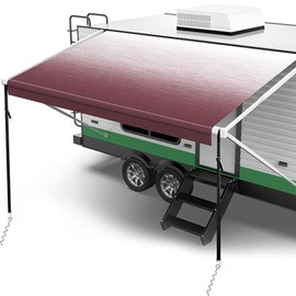 ILVGOLF Universal RV Awning Fabric Replacement, Replacement RV Awnings for All Awning Brands, 8'X11'2" Fabric for 12' RV Awning, Burgundy Fade