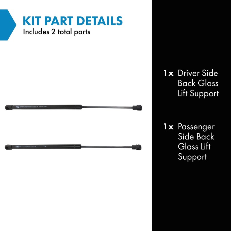 TRQ Driver & Passenger Side Back Glass Lift Support Shock