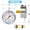 Hansfelds 0-40bar Pressure Gauge Liquid Filled 1/4'' BSP Back Mount