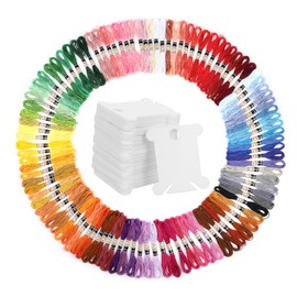 VILLFUL 100pcs Multi Embroidery Floss Bobbins for Bracelet Making Soft Cotton Threads for DIY Crafts Cross Stitch and Sewing Projects Options