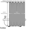 Furlinic Shower Curtain, Extra-Long, Bathroom Curtain, Anti-Mould Textile Curtain for