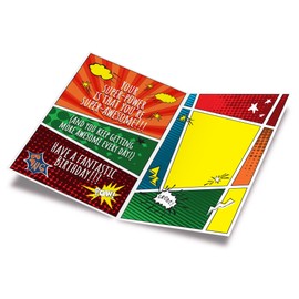 Birthday Card For Grandson | Made in America | Eco-Friendly | Thick Card Stock with Premium Envelope 5in x 7.75in | Packaged in Protective Mailer | Prime Greetings (Superhero)