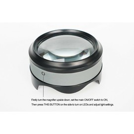 ViSee LED Lighted Desktop Magnifier with Rechargeable Battery (Black)